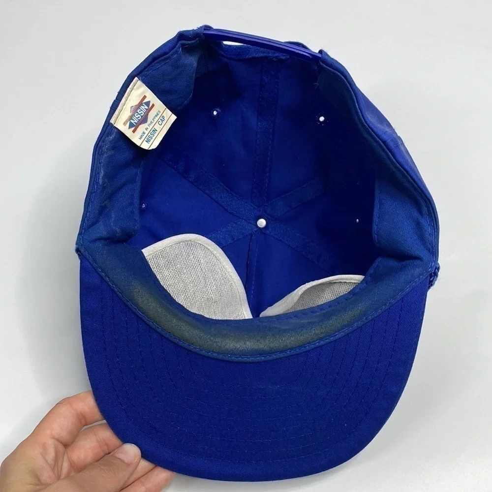 Vintage Nissin TAX AIR Blue Snapback Hat 80s